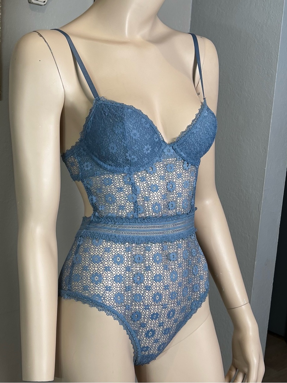 Victoria Secret Blue Lace Bodysuit Teddy - Women's Intimates - Picture 2 of 8